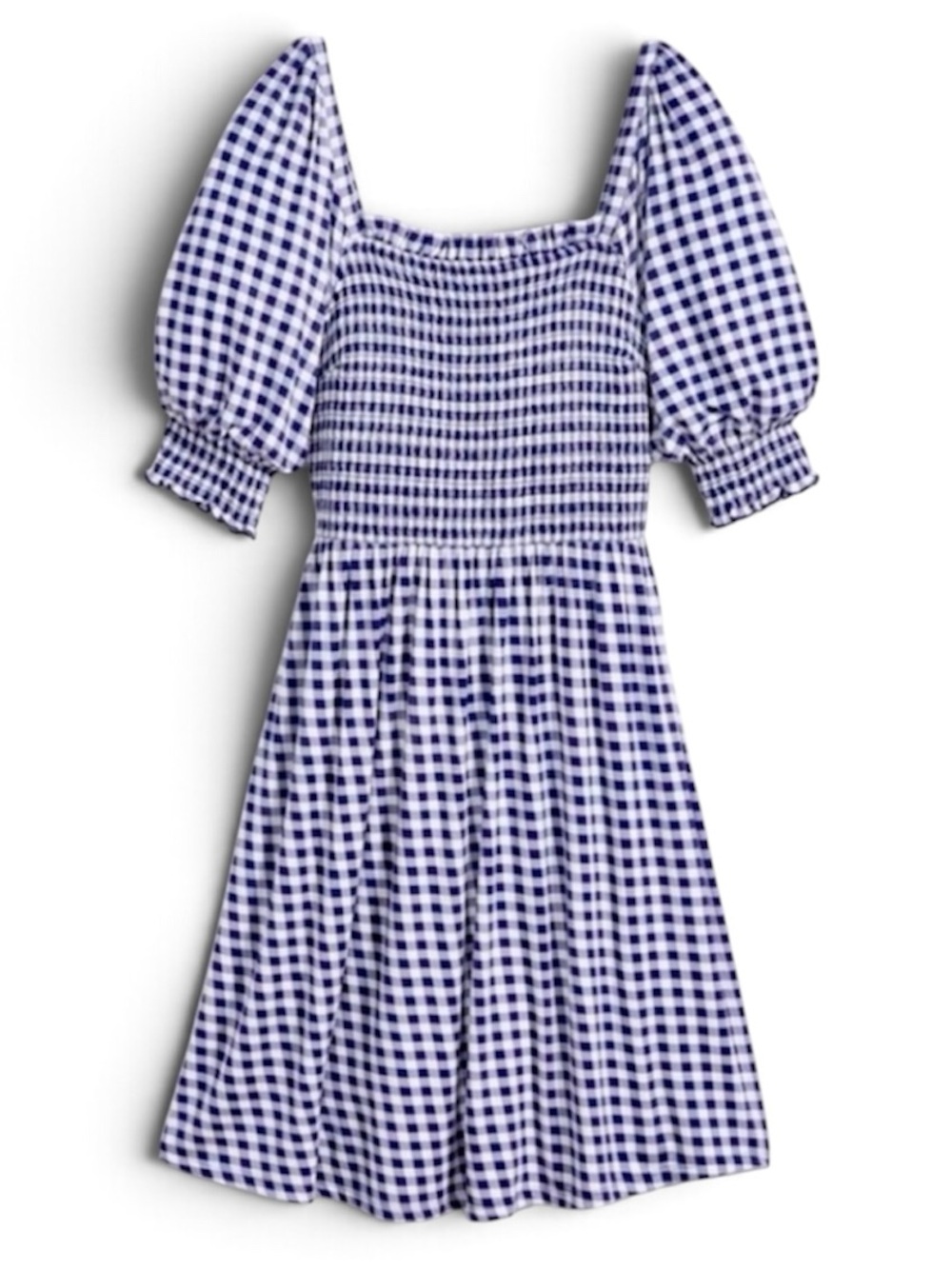 Draper James Navy & White Gingham Plaid Midi Dress Size Medium